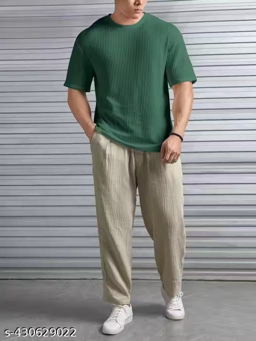 Elvesta Solid Self Design Oversized Tshirt for Men | Men Drop Shoulder Tshirts | Bagy Fit Men Tshirt (Copy) (Copy) hustle basket