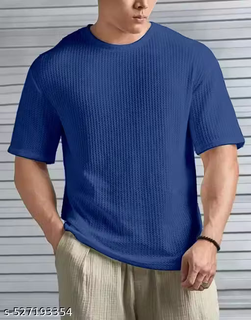 Elvesta Solid Self Design Oversized Tshirt for Men | Men Drop Shoulder Tshirts | Bagy Fit Men Tshirt hustle basket