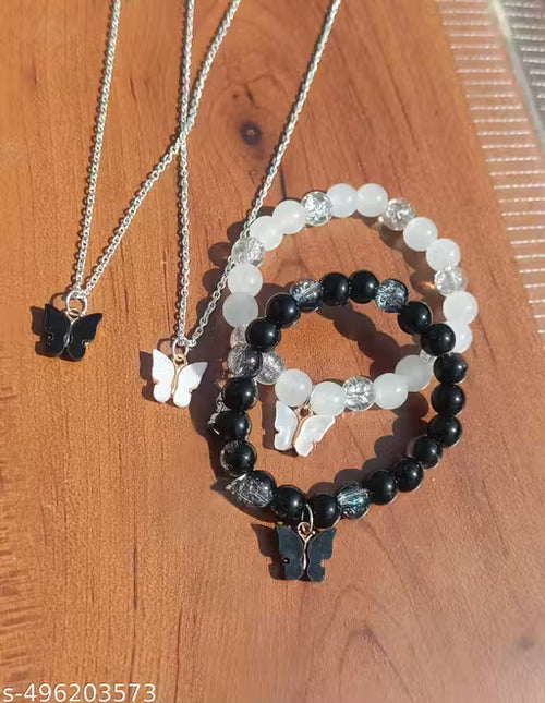 bracelet for girls bracelet for women bracelet for men bangle set couple bracelet evil eye bracelet bracelet for boys hand bracele mena 3 PCS NACKLACE 3 BRACELETS hustle basket