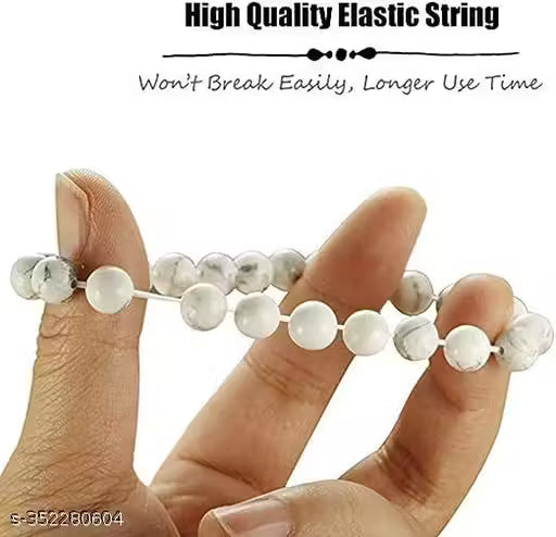 Natural Howlite & Stone Couple Bracelet for Lovers Pair, Beads Relationship, Combo Bracelet for Women & Men unisex hustle basket