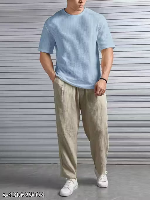 Elvesta Solid Self Design Oversized Tshirt for Men | Men Drop Shoulder Tshirts | Bagy Fit Men Tshirt (Copy) hustle basket