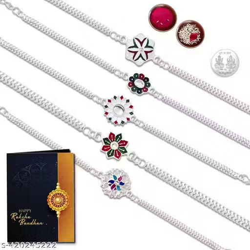 Periapt Designer Rakhi Combo for Brother | Rakhi Gift For Brother/Sister | Best Rakkhi For Bhai | Stylish Rakhi Set| New Fancy Rakhi Combo (K5_NC26) hustle basket