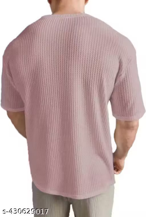 Elvesta Solid Self Design Oversized Tshirt for Men | Men Drop Shoulder Tshirts | Bagy Fit Men Tshirt hustle basket