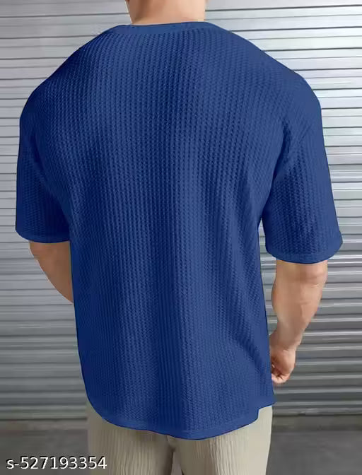 Elvesta Solid Self Design Oversized Tshirt for Men | Men Drop Shoulder Tshirts | Bagy Fit Men Tshirt hustle basket