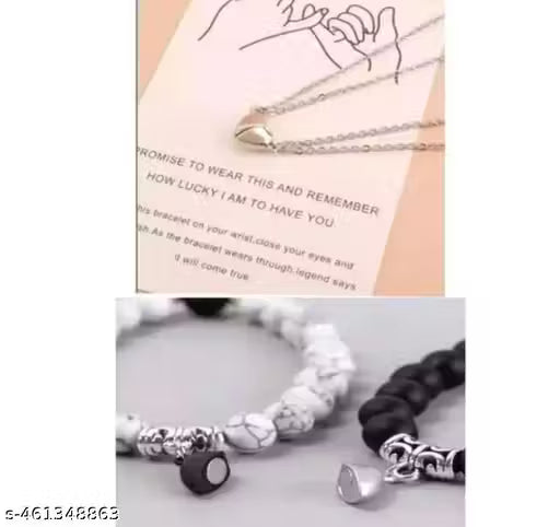 Stylish Necklaces & Pendants ,Couple-Combo Matching Best Friend Relationship Natural Multi Layer Tiple Protection Stone Beads Bracelets. hustle basket