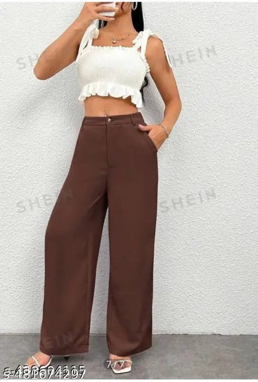 Trendy Trouser For Women Classic Look Comfortable Material (2 Pocket ) hustle basket