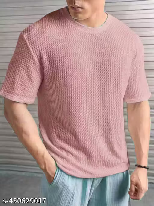 Elvesta Solid Self Design Oversized Tshirt for Men | Men Drop Shoulder Tshirts | Bagy Fit Men Tshirt hustle basket